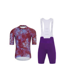 HOLOKOLO Kurzarm Radtrikot und Shorts - RUSTLE - Lila/bordeaux